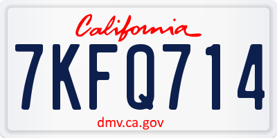 CA license plate 7KFQ714
