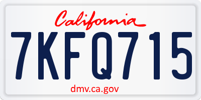 CA license plate 7KFQ715