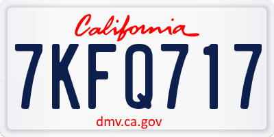 CA license plate 7KFQ717