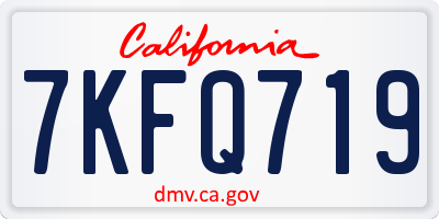 CA license plate 7KFQ719