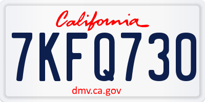 CA license plate 7KFQ730