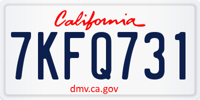 CA license plate 7KFQ731