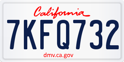CA license plate 7KFQ732
