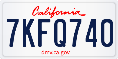 CA license plate 7KFQ740