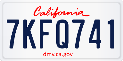 CA license plate 7KFQ741