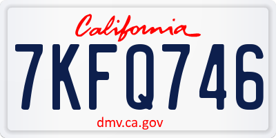 CA license plate 7KFQ746