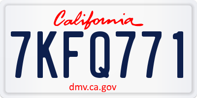 CA license plate 7KFQ771