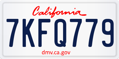 CA license plate 7KFQ779