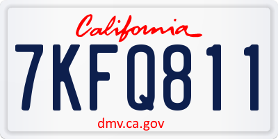 CA license plate 7KFQ811