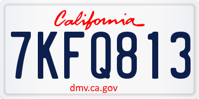 CA license plate 7KFQ813