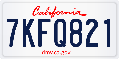 CA license plate 7KFQ821