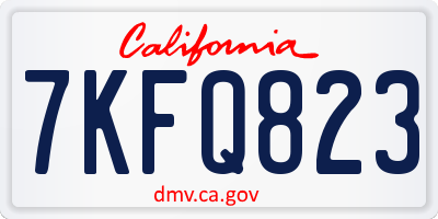 CA license plate 7KFQ823