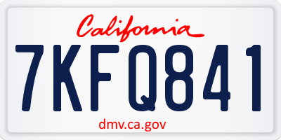 CA license plate 7KFQ841