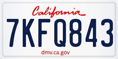 CA license plate 7KFQ843