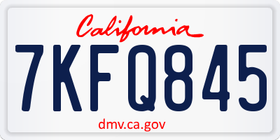 CA license plate 7KFQ845