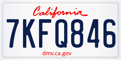 CA license plate 7KFQ846
