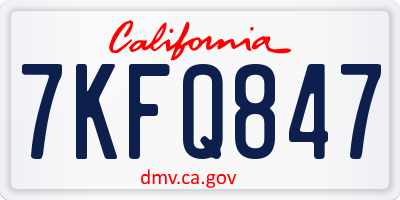 CA license plate 7KFQ847