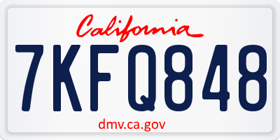CA license plate 7KFQ848