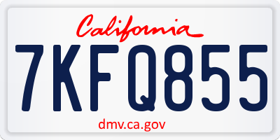 CA license plate 7KFQ855