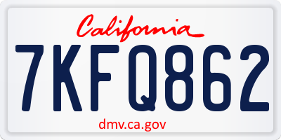 CA license plate 7KFQ862