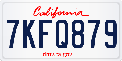 CA license plate 7KFQ879