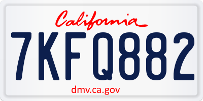 CA license plate 7KFQ882
