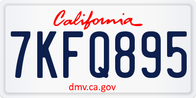 CA license plate 7KFQ895