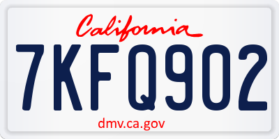CA license plate 7KFQ902