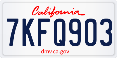 CA license plate 7KFQ903
