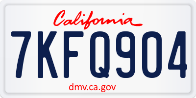 CA license plate 7KFQ904