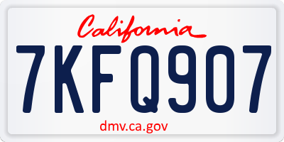CA license plate 7KFQ907