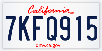 CA license plate 7KFQ915