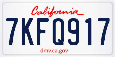 CA license plate 7KFQ917