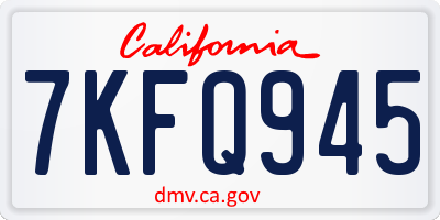 CA license plate 7KFQ945