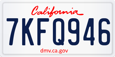 CA license plate 7KFQ946