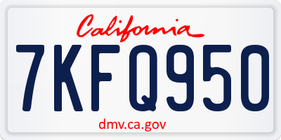CA license plate 7KFQ950