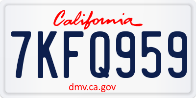 CA license plate 7KFQ959