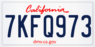 CA license plate 7KFQ973