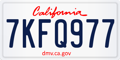 CA license plate 7KFQ977