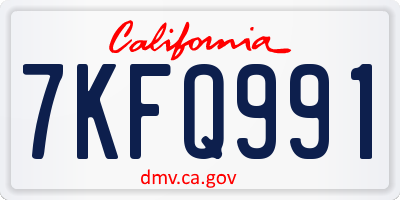 CA license plate 7KFQ991