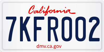 CA license plate 7KFR002