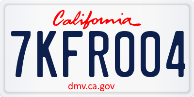 CA license plate 7KFR004