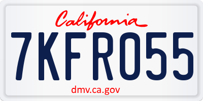 CA license plate 7KFR055