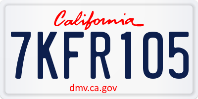 CA license plate 7KFR105