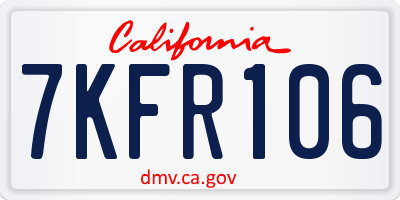 CA license plate 7KFR106