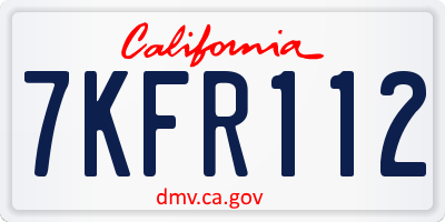 CA license plate 7KFR112