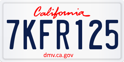 CA license plate 7KFR125