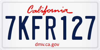 CA license plate 7KFR127