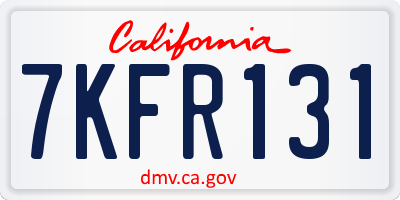 CA license plate 7KFR131