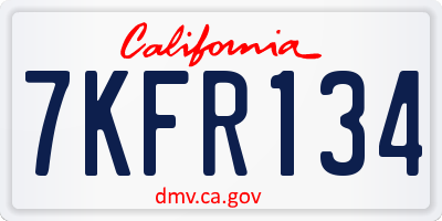 CA license plate 7KFR134